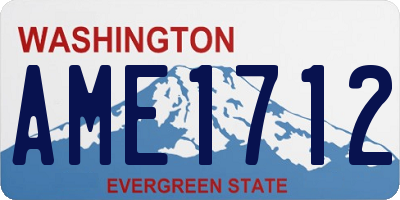 WA license plate AME1712