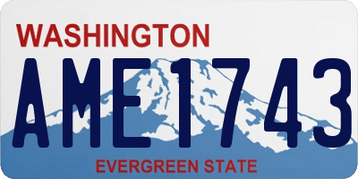 WA license plate AME1743