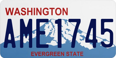 WA license plate AME1745