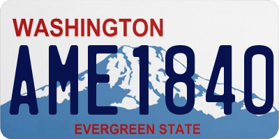 WA license plate AME1840