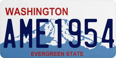 WA license plate AME1954