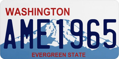 WA license plate AME1965