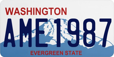 WA license plate AME1987