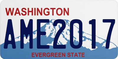 WA license plate AME2017