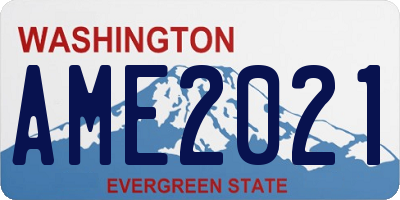 WA license plate AME2021