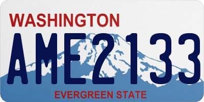 WA license plate AME2133