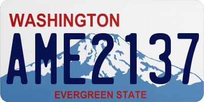 WA license plate AME2137