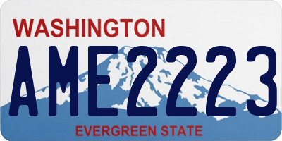 WA license plate AME2223