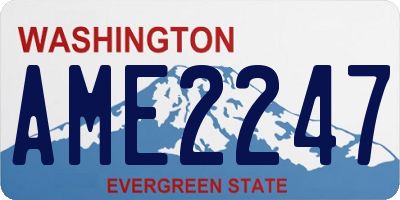 WA license plate AME2247