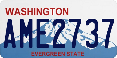 WA license plate AME2737