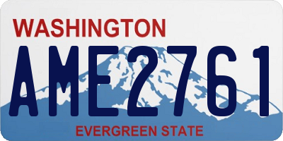 WA license plate AME2761