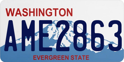 WA license plate AME2863