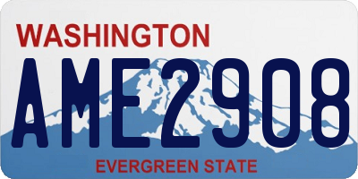 WA license plate AME2908