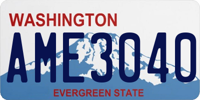 WA license plate AME3040
