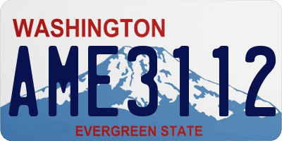 WA license plate AME3112