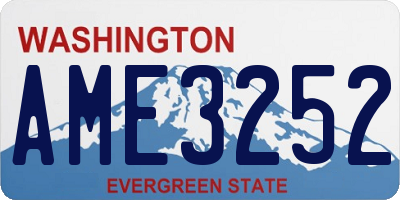 WA license plate AME3252