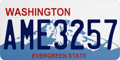 WA license plate AME3257