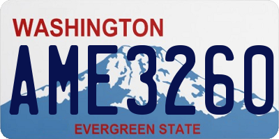 WA license plate AME3260