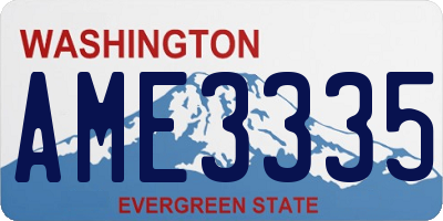 WA license plate AME3335