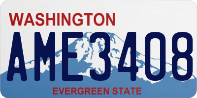 WA license plate AME3408