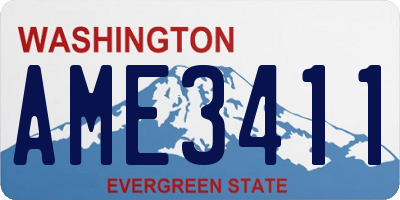 WA license plate AME3411