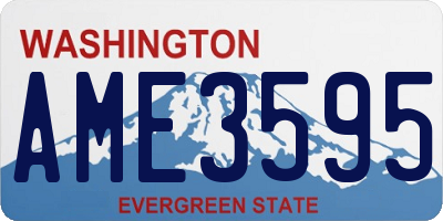 WA license plate AME3595