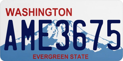 WA license plate AME3675