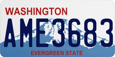 WA license plate AME3683