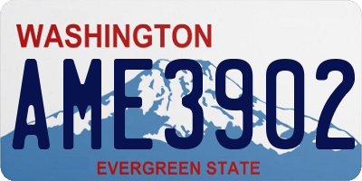 WA license plate AME3902