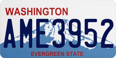 WA license plate AME3952