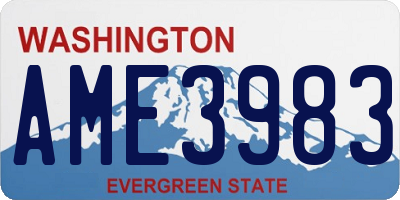 WA license plate AME3983