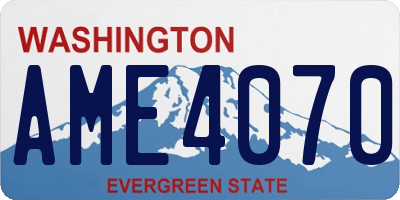 WA license plate AME4070