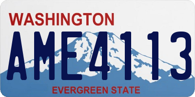 WA license plate AME4113