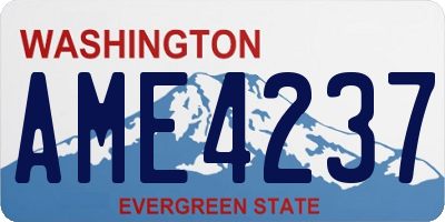 WA license plate AME4237