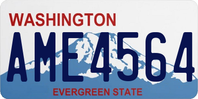 WA license plate AME4564