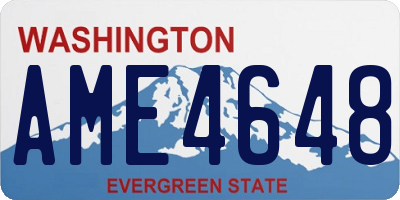 WA license plate AME4648