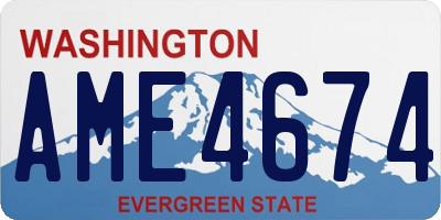 WA license plate AME4674