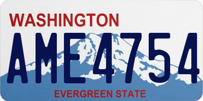 WA license plate AME4754