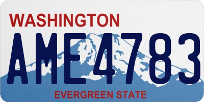 WA license plate AME4783