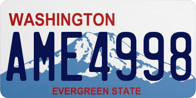 WA license plate AME4998
