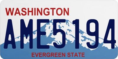 WA license plate AME5194