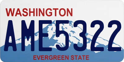 WA license plate AME5322