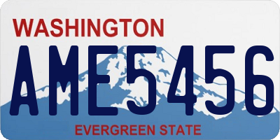 WA license plate AME5456