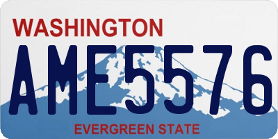 WA license plate AME5576