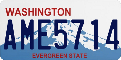 WA license plate AME5714