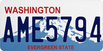 WA license plate AME5794