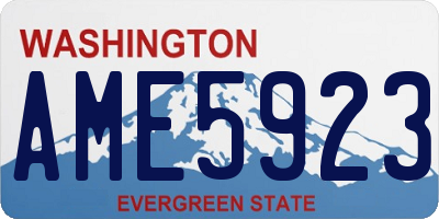 WA license plate AME5923