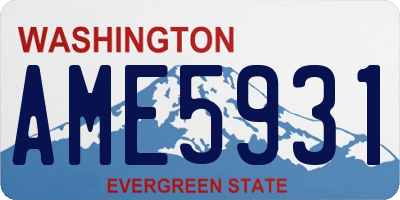 WA license plate AME5931