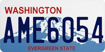 WA license plate AME6054