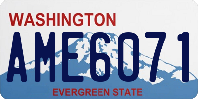 WA license plate AME6071